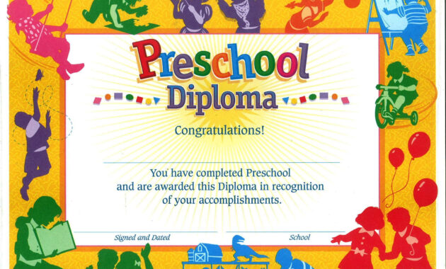 11+ Preschool Certificate Templates - Pdf | Free & Premium throughout