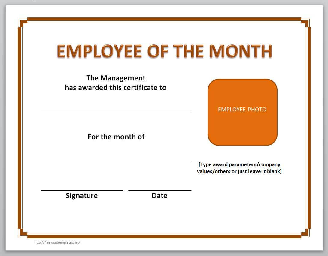 13 Free Certificate Templates For Word » Officetemplate Pertaining To Employee Of The Month Certificate Templates