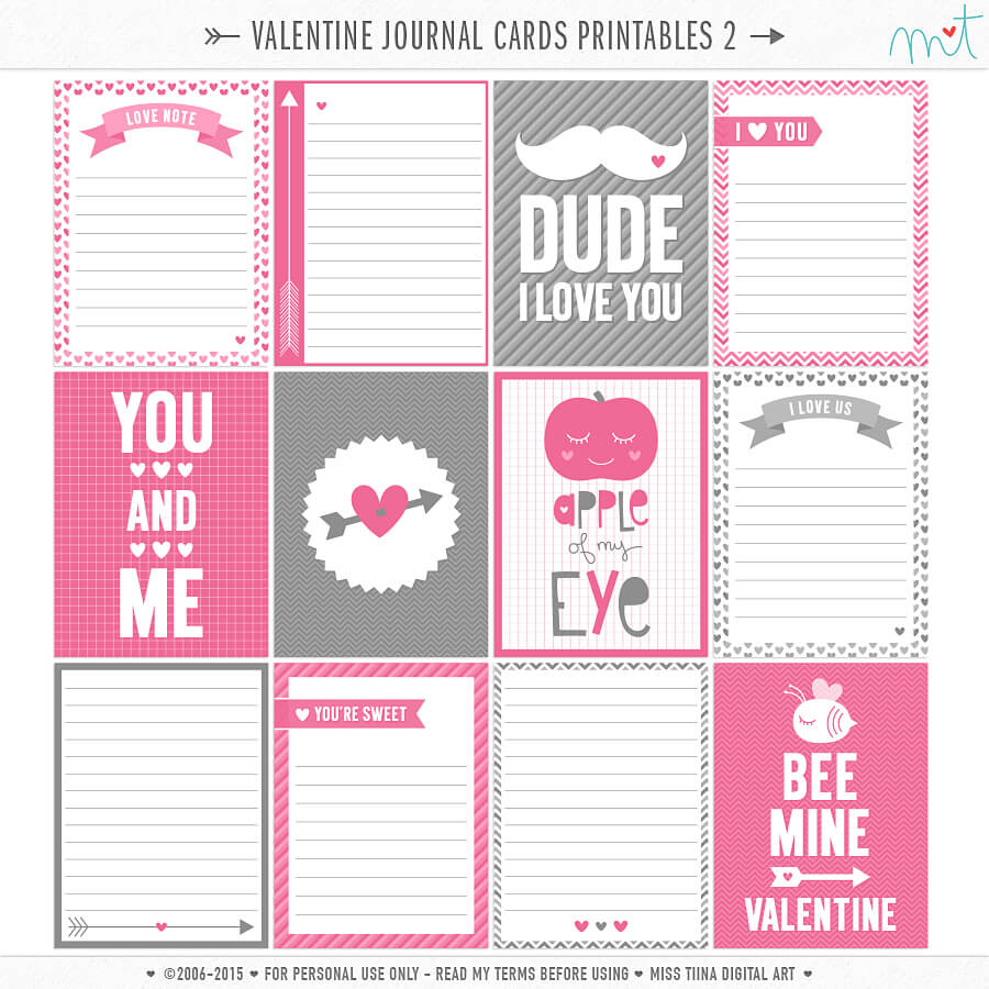 14 Days Of Free Valentine's Printables Day 6 | Misstiina In 52 Reasons Why I Love You Cards Templates Free