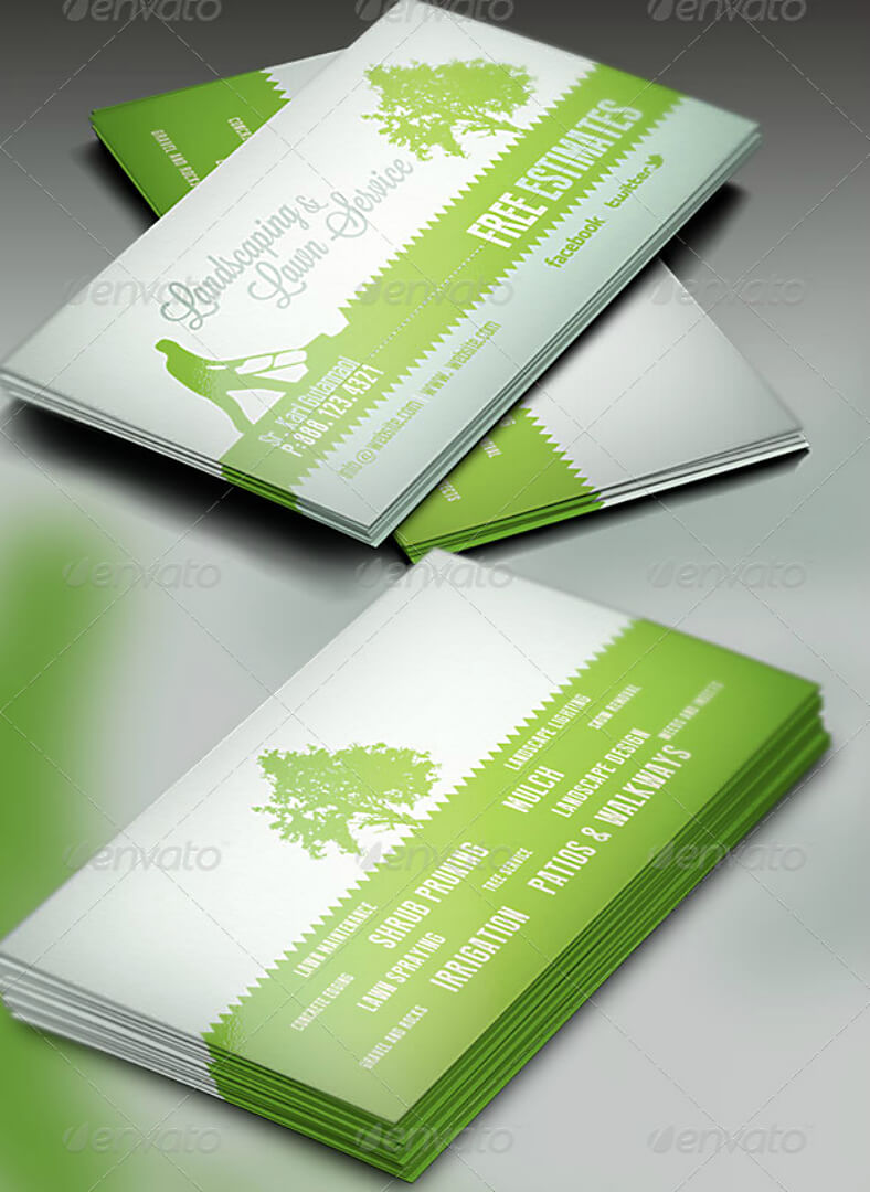 15+ Landscaping Business Card Templates Word, Psd Free Inside