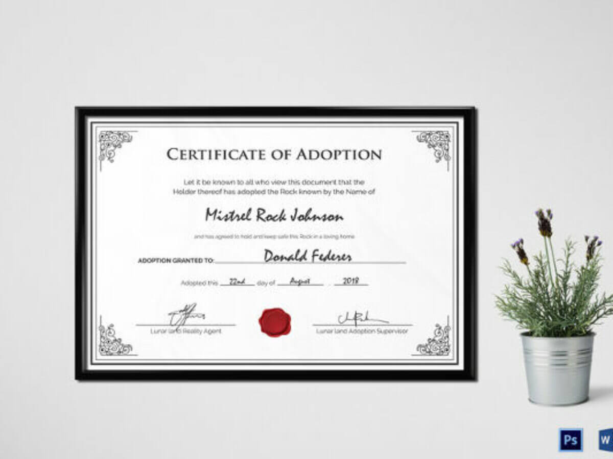 16+ Birth Certificate Templates | Smartcolorlib For Adoption Certificate Template
