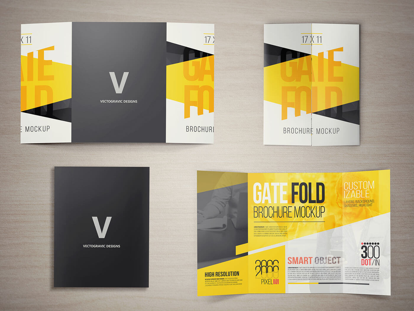 17 X 11 Gate Fold Brochure Mockup On Behance Inside Gate Fold Brochure Template