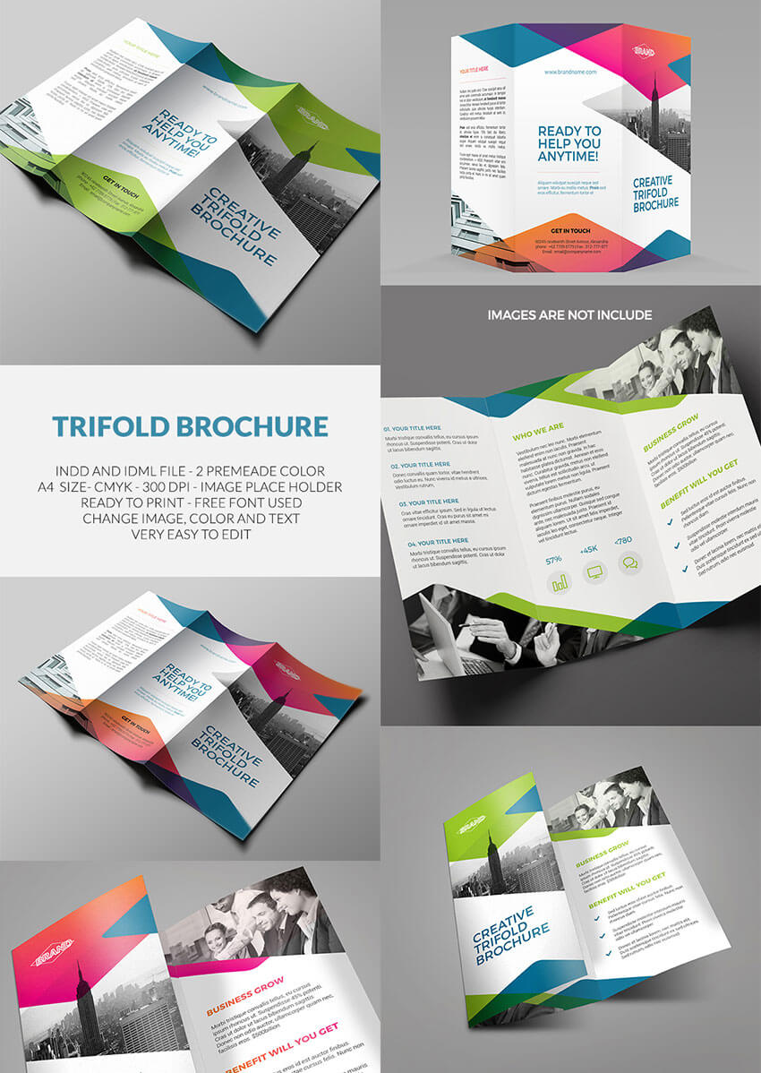 20 Лучших Шаблонов Indesign Brochure - Для Творческого Intended For Adobe Indesign Tri Fold Brochure Template