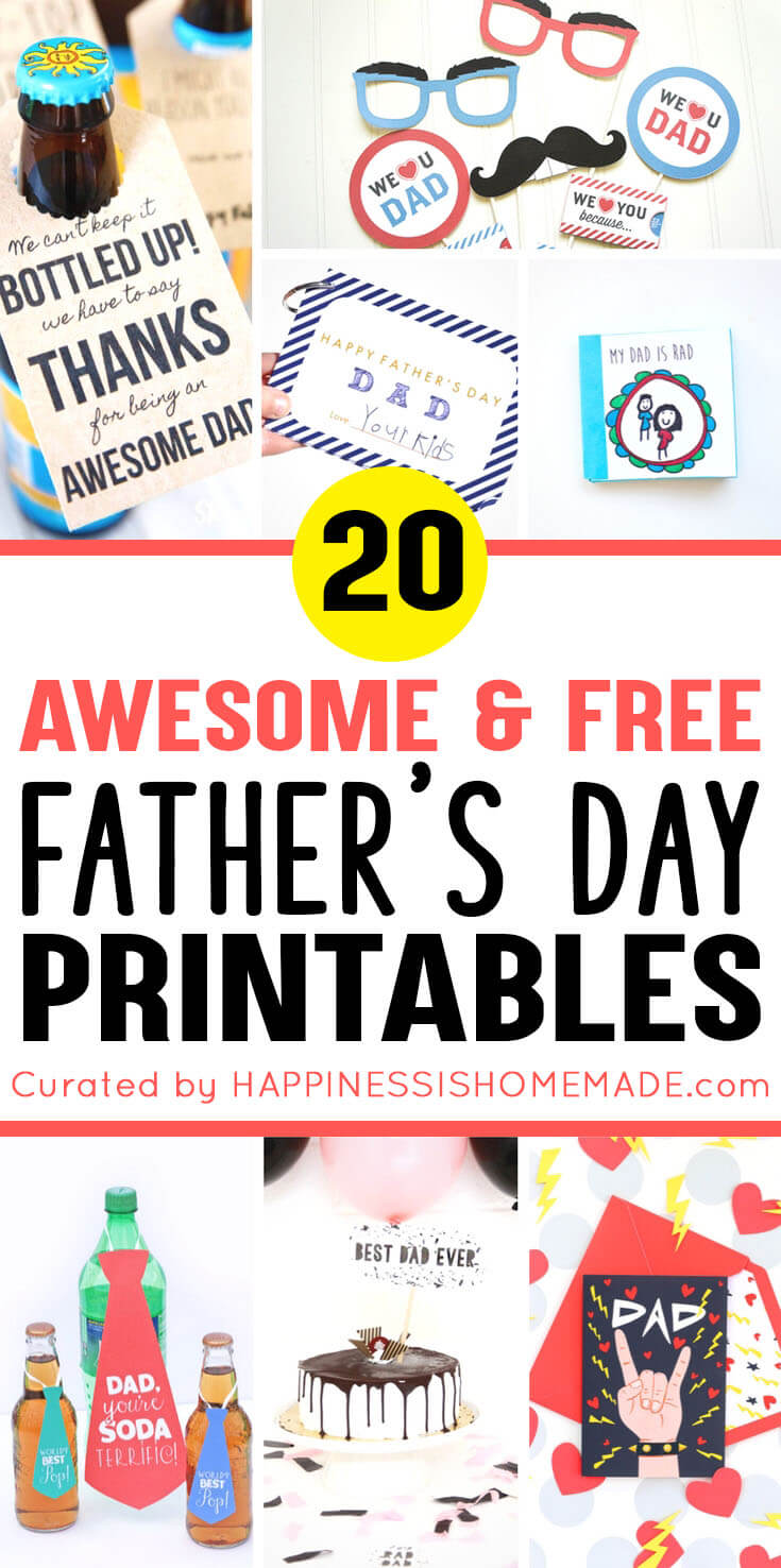 20+ Free Father's Day Printables – Happiness Is Homemade Inside Fathers Day Card Template