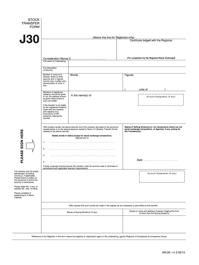 2013 2020 Uk Jordans Form J30 Fill Online, Printable In Share Certificate Template Companies House