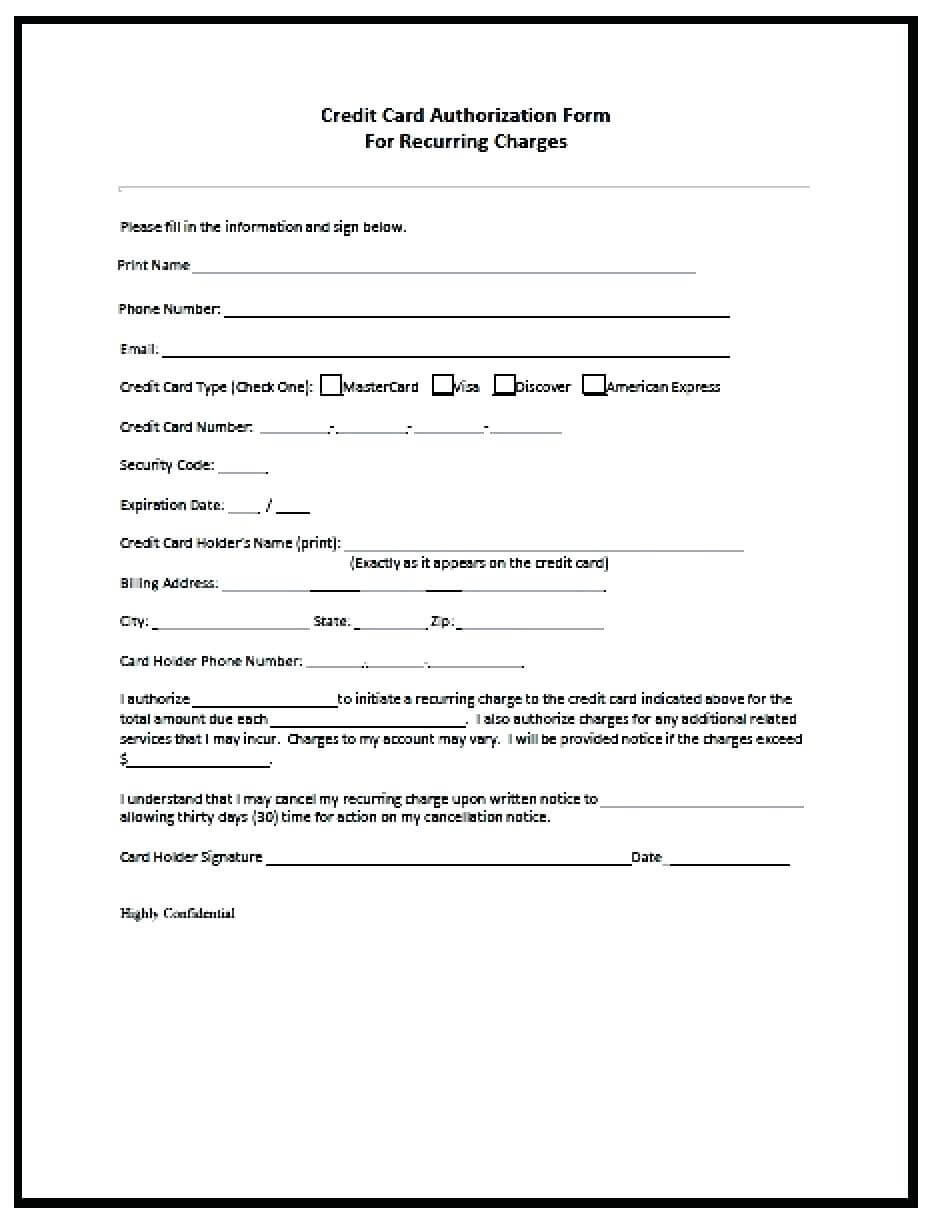23+ Credit Card Authorization Form Template Pdf Fillable 2020!! Intended For Credit Card Payment Slip Template