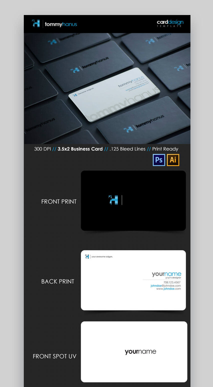 24 Premium Business Card Templates (In Photoshop With Photoshop Business Card Template With Bleed