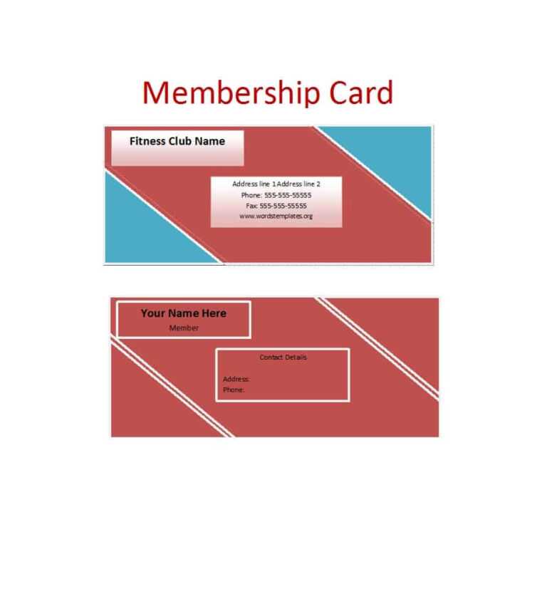 free downloadable membership card template