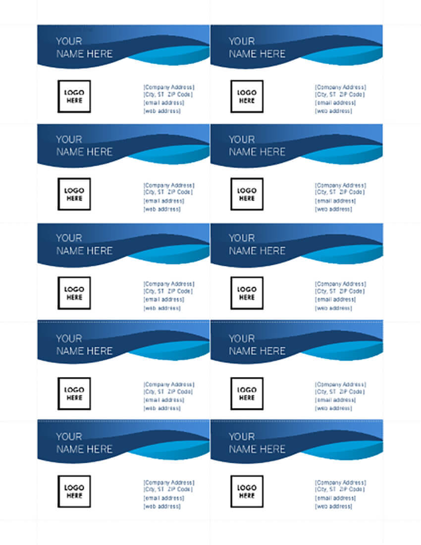25 Free Microsoft Word Business Card Templates Printable Within Microsoft Office Business Card