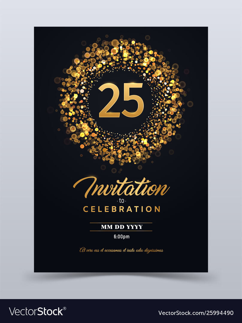 25 Years Anniversary Invitation Card Template Intended For Template For Anniversary Card
