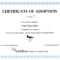 28+ [ Adoption Certificate Template ] | Adoption Certificate Intended For Adoption Certificate Template