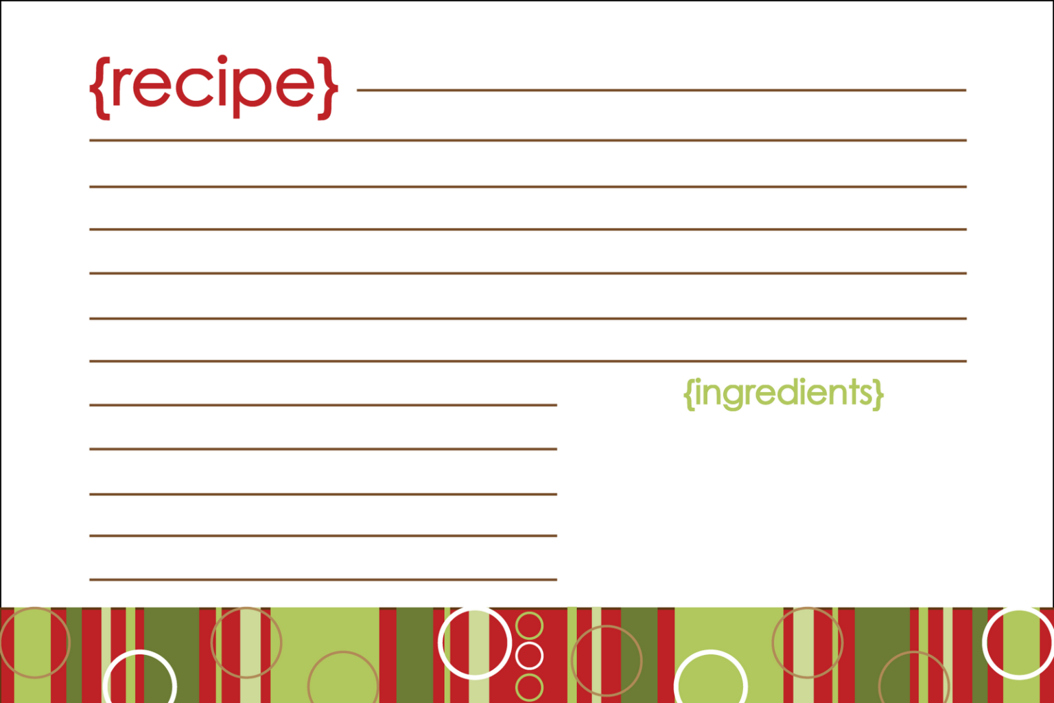 microsoft word recipe card template