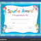 28+ [ Swimming Award Certificate Template ] | Blank With Certificate Of Achievement Template For Kids