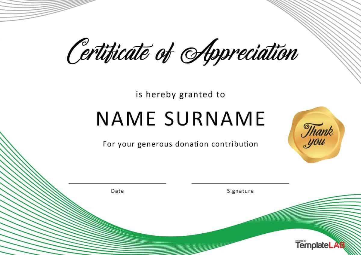 30 Free Certificate Of Appreciation Templates And Letters For Template For Recognition Certificate