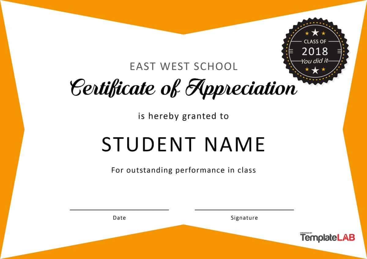 30 Free Certificate Of Appreciation Templates And Letters Regarding Best Performance Certificate Template