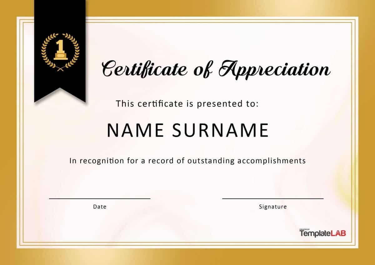 30 Free Certificate Of Appreciation Templates And Letters Regarding