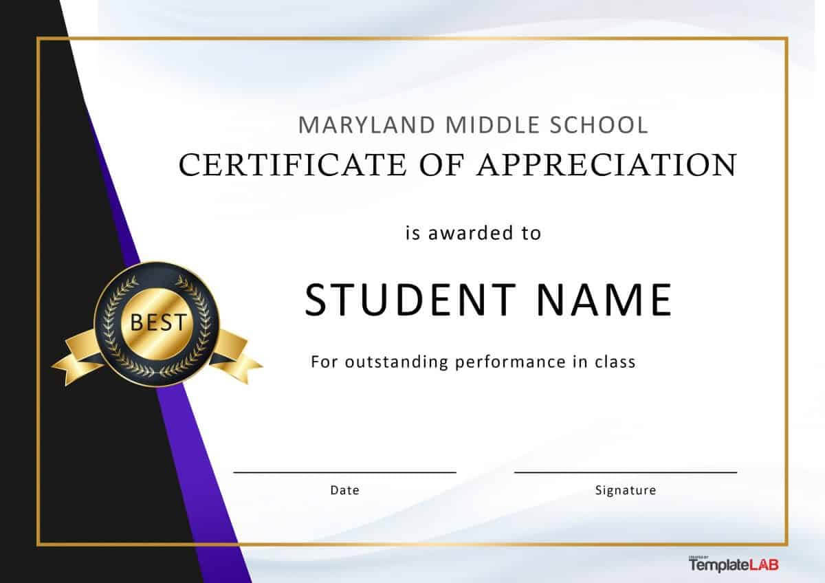 30 Free Certificate Of Appreciation Templates And Letters Throughout Best Teacher Certificate Templates Free