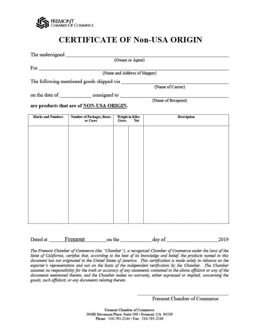 30 Printable Certificate Of Origin Templates (100% Free) ᐅ Intended For Certificate Of Origin Template Word