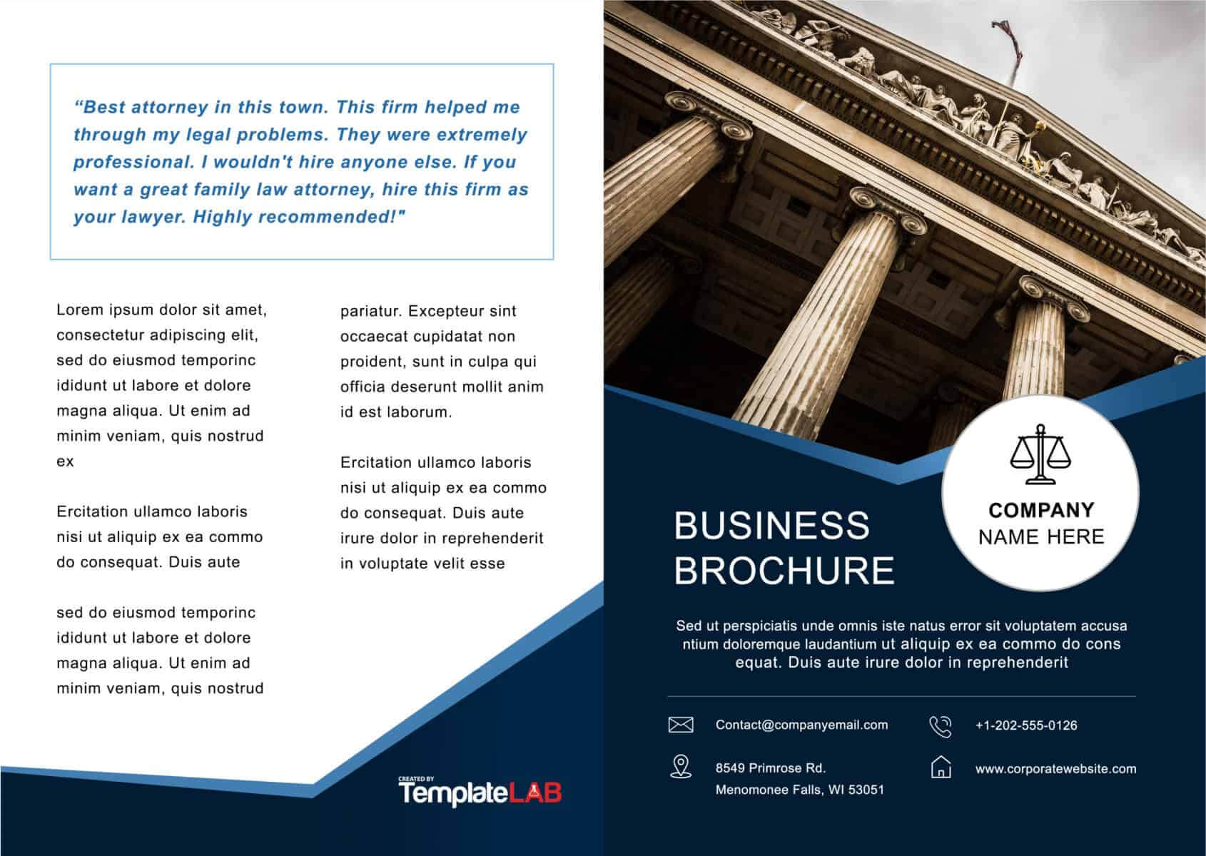 33 Free Brochure Templates (Word   Pdf) ᐅ Templatelab With One Page