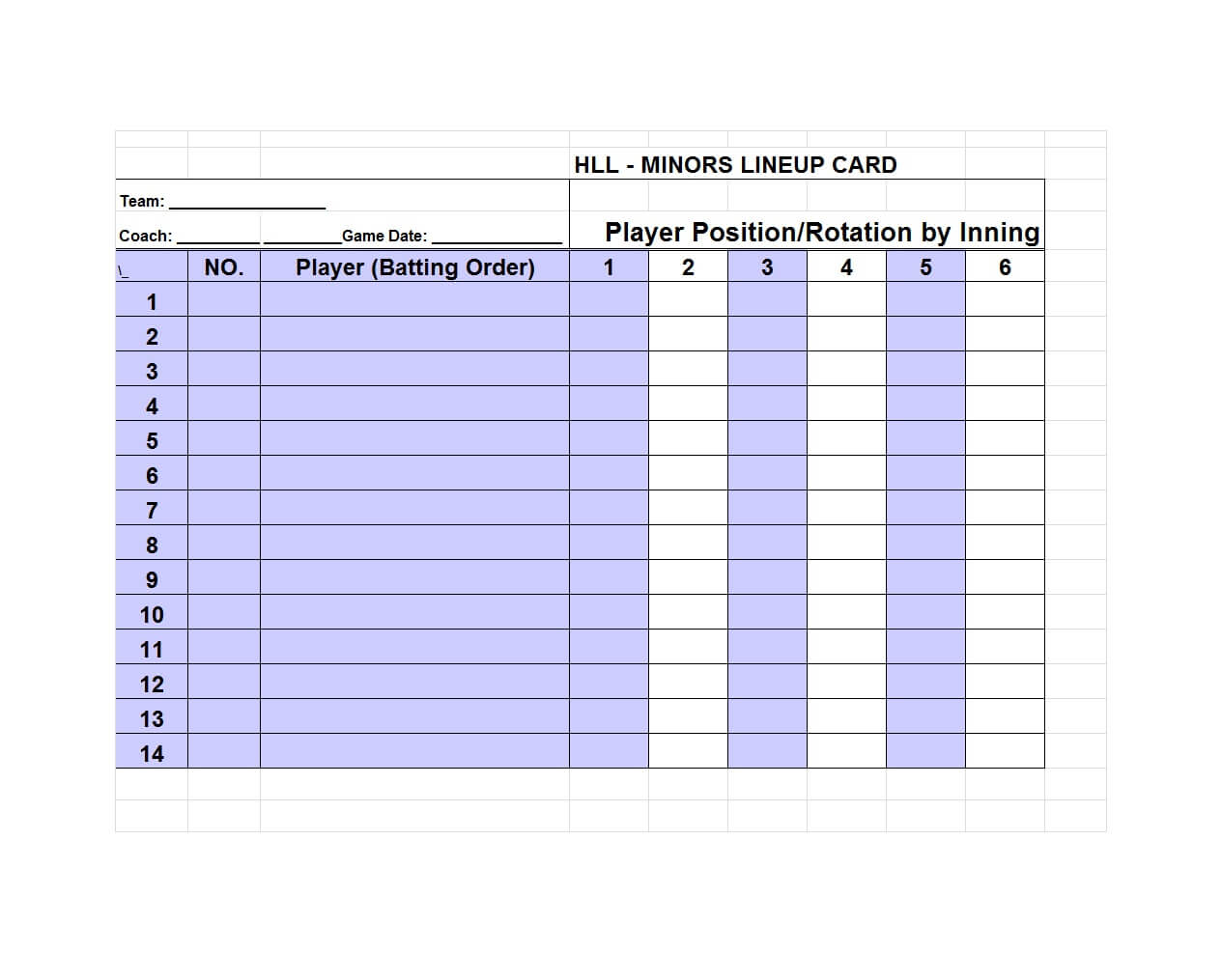 33 Printable Baseball Lineup Templates [Free Download] ᐅ With Regard To Softball Lineup Card Template