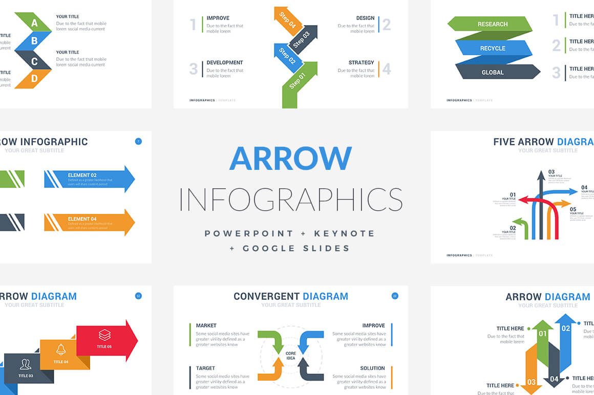35 Arrow Infographic Template – Powerpoint, Keynote, Google Throughout What Is Template In Powerpoint