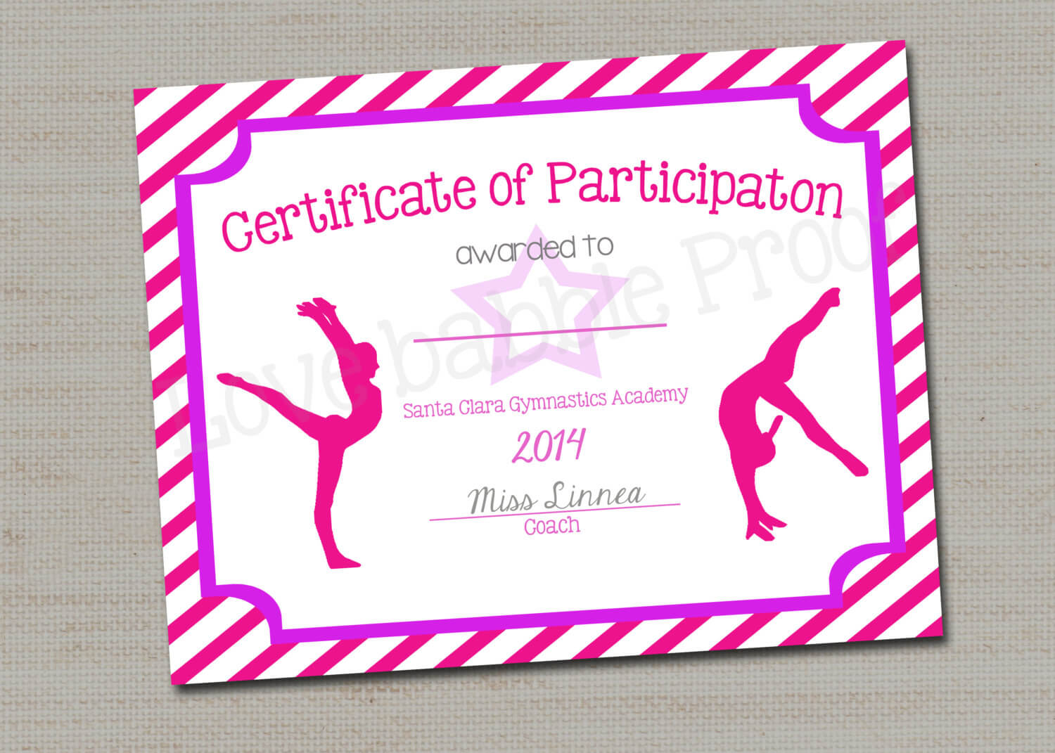 37 Free Printable Gymnastics Award Certificates, Gymnastics In