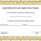 4+ Printable Certificate Of Manufacture Template Within Certificate Of Manufacture Template