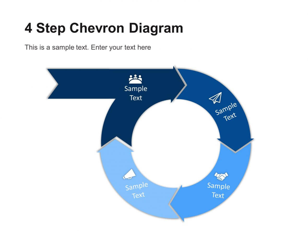4 Step Circular Chevron Diagram Template | Chevron Throughout Powerpoint Chevron Template