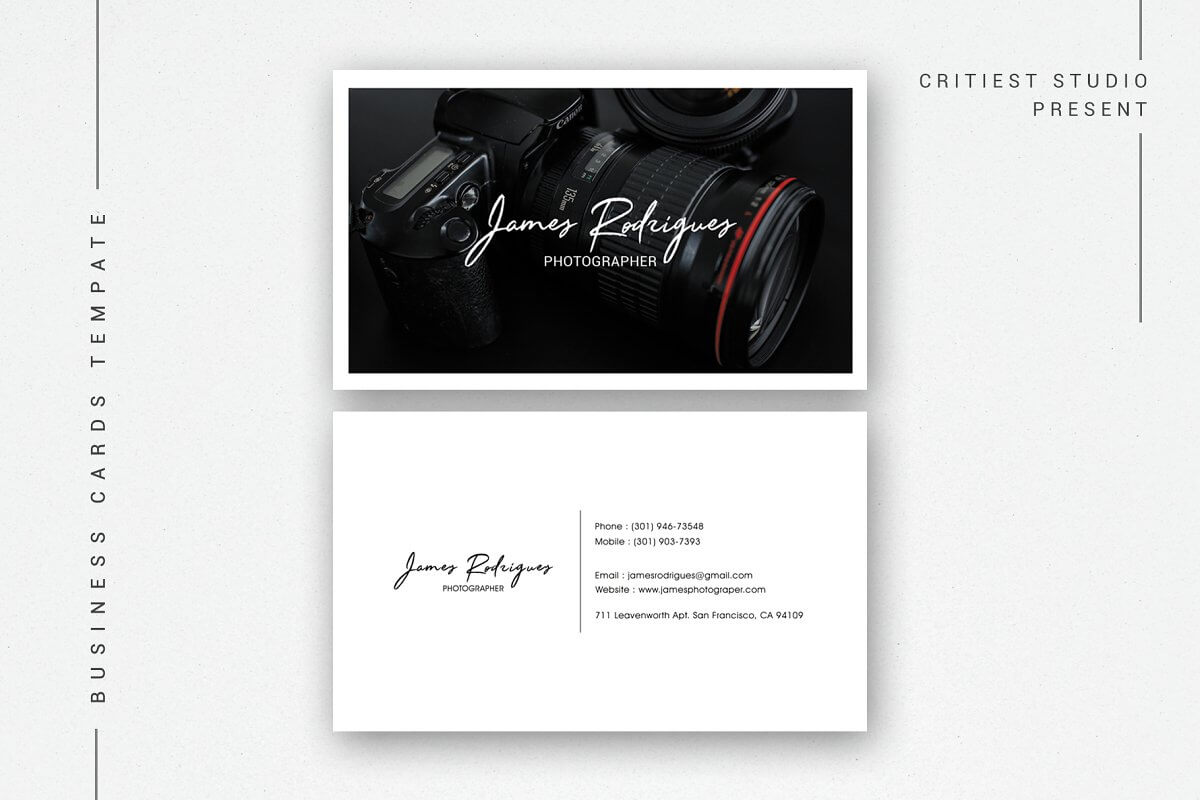 40+ Business Card Templates For Photographers | Decolore In Photography Business Card Template Photoshop