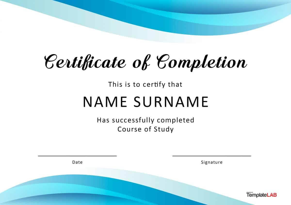 40 Fantastic Certificate Of Completion Templates [Word For Leaving Certificate Template