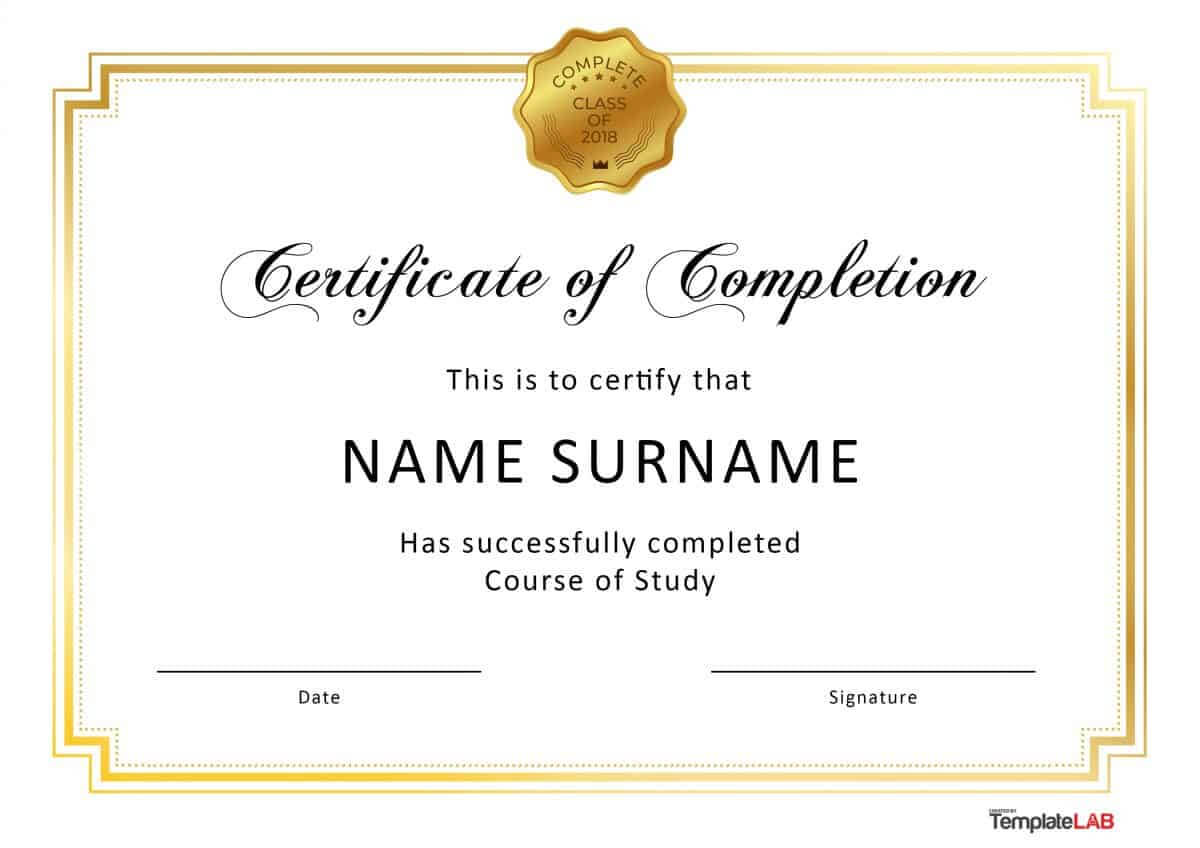 40 Fantastic Certificate Of Completion Templates [Word In Continuing