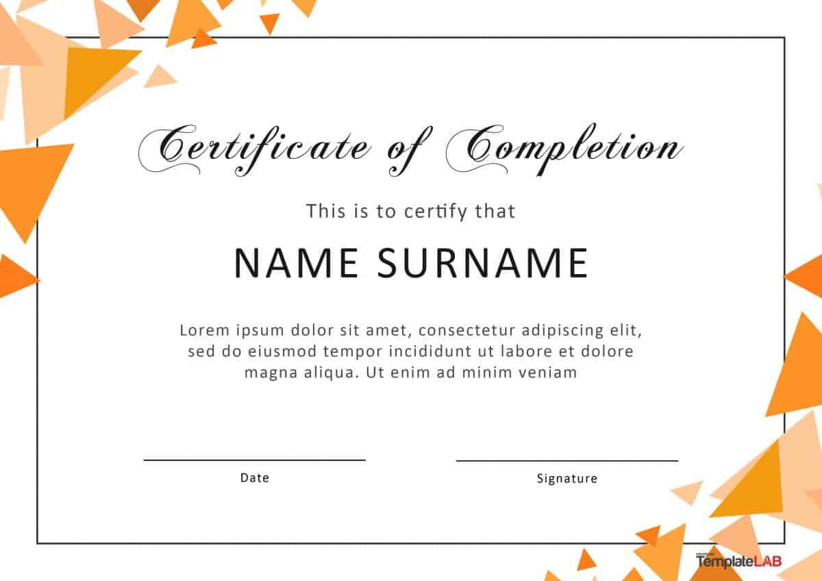40 Fantastic Certificate Of Completion Templates [Word Throughout Downloadable Certificate Templates For Microsoft Word