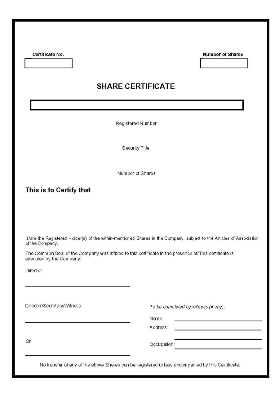 40+ Free Stock Certificate Templates (Word, Pdf) ᐅ Templatelab In Ownership Certificate Template