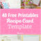 40 Recipe Card Template And Free Printables – Tip Junkie For Cookie Exchange Recipe Card Template
