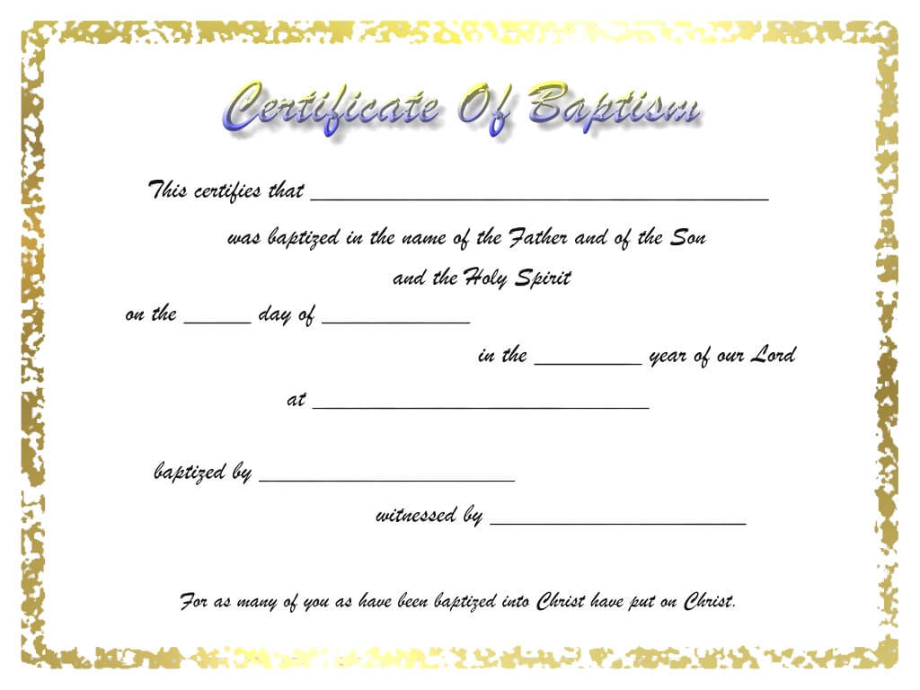 4E813C Certificate Of Baptism Template | Wiring Resources In Christian Baptism Certificate Template