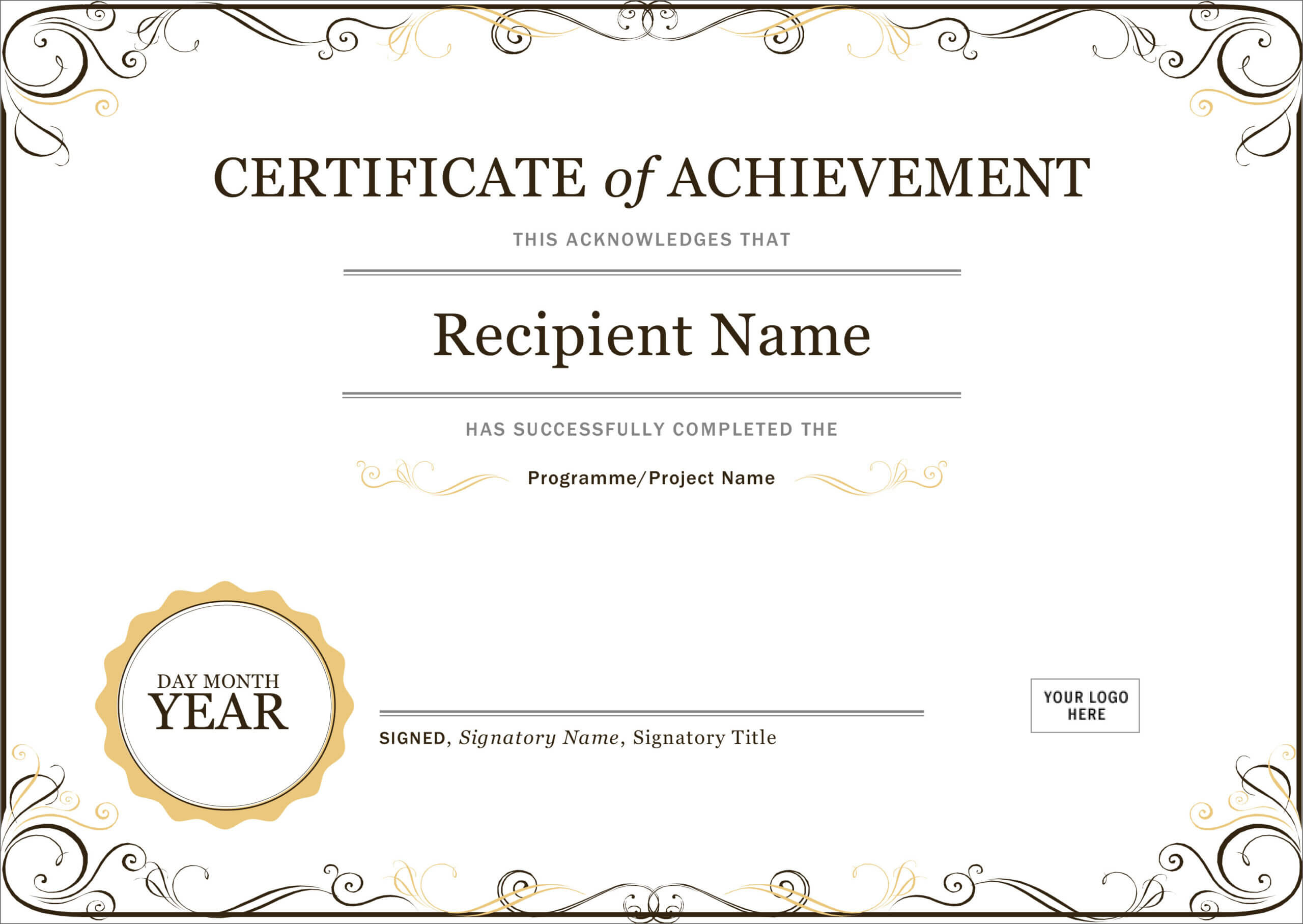 50 Free Creative Blank Certificate Templates In Psd For Certificate Of Achievement Template Word