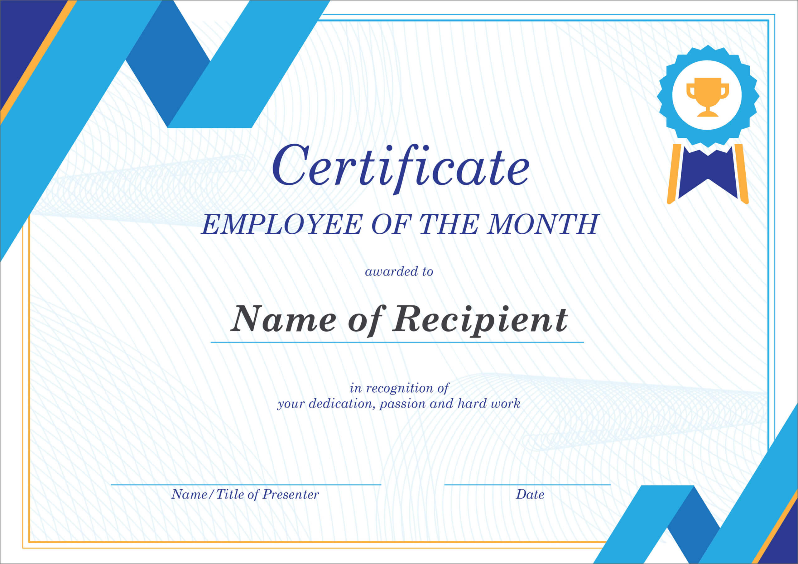 50 Free Creative Blank Certificate Templates In Psd For Employee Recognition Certificates