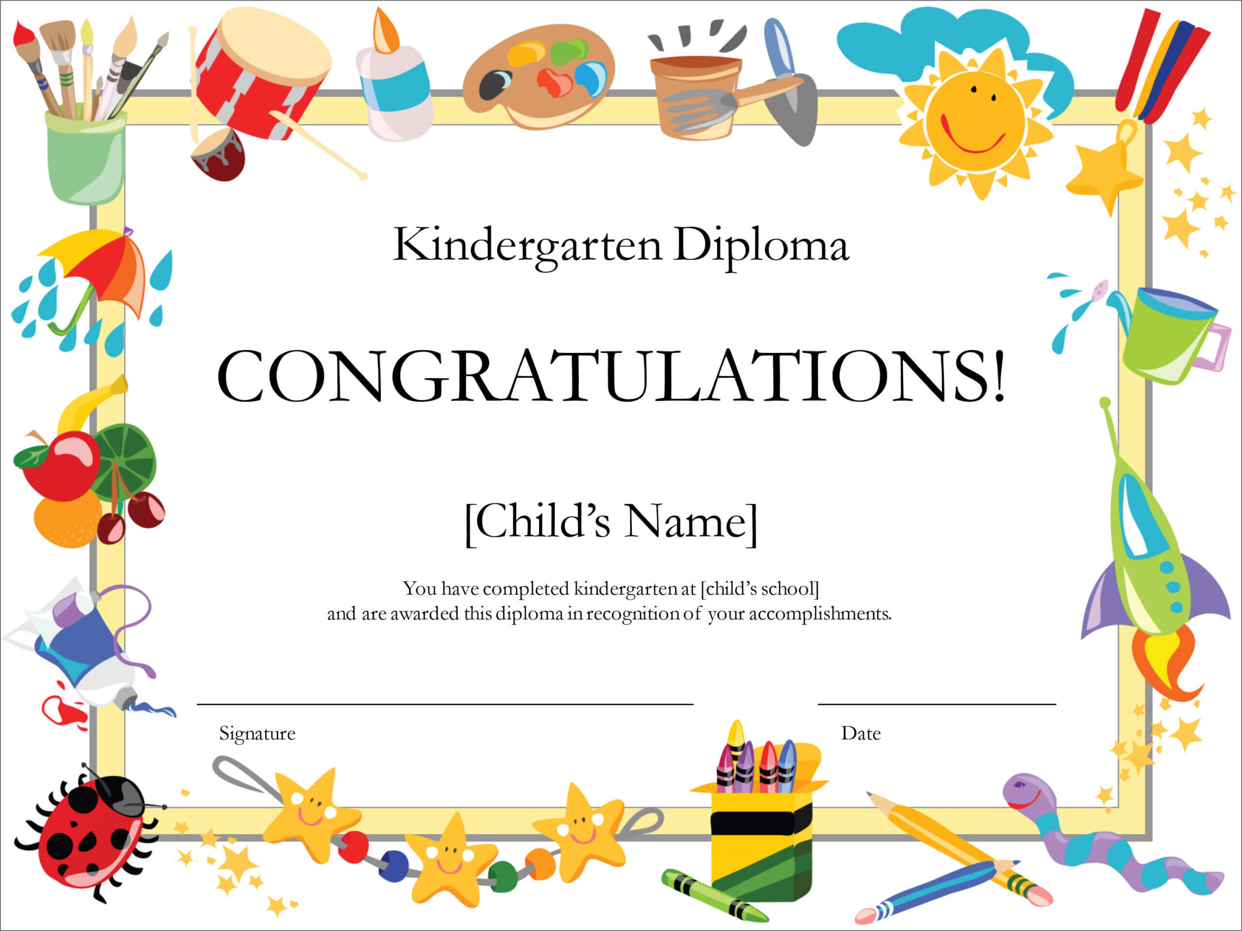 50 Free Creative Blank Certificate Templates In Psd Within Children's Certificate Template