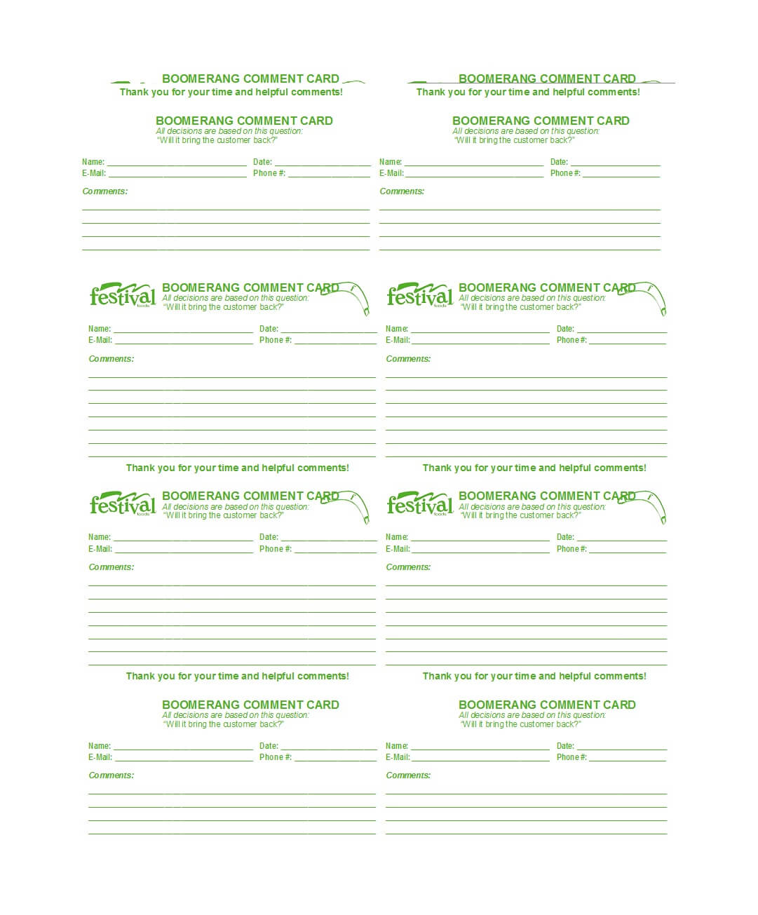 50 Printable Comment Card Feedback Form Templates ᐅ within Comment
