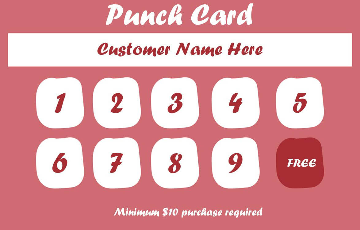 50+ Punch Card Templates – For Every Business (Boost For Reward Punch Card Template