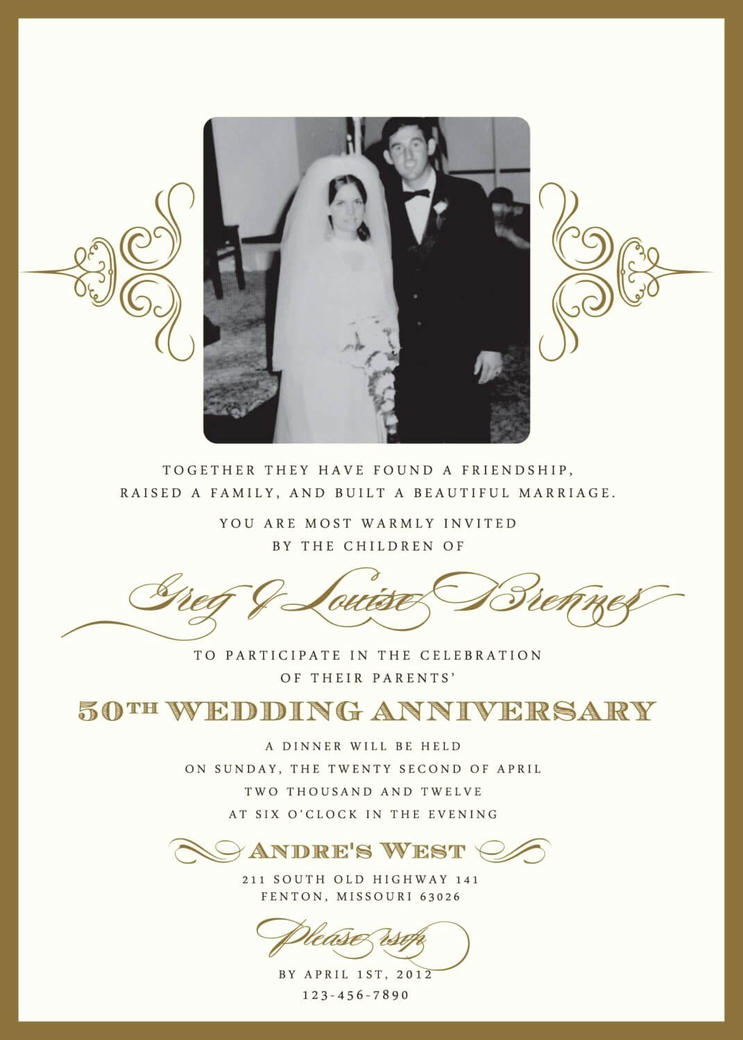 50Th Anniversary Templates Free | Templates Within Anniversary Card Template Word