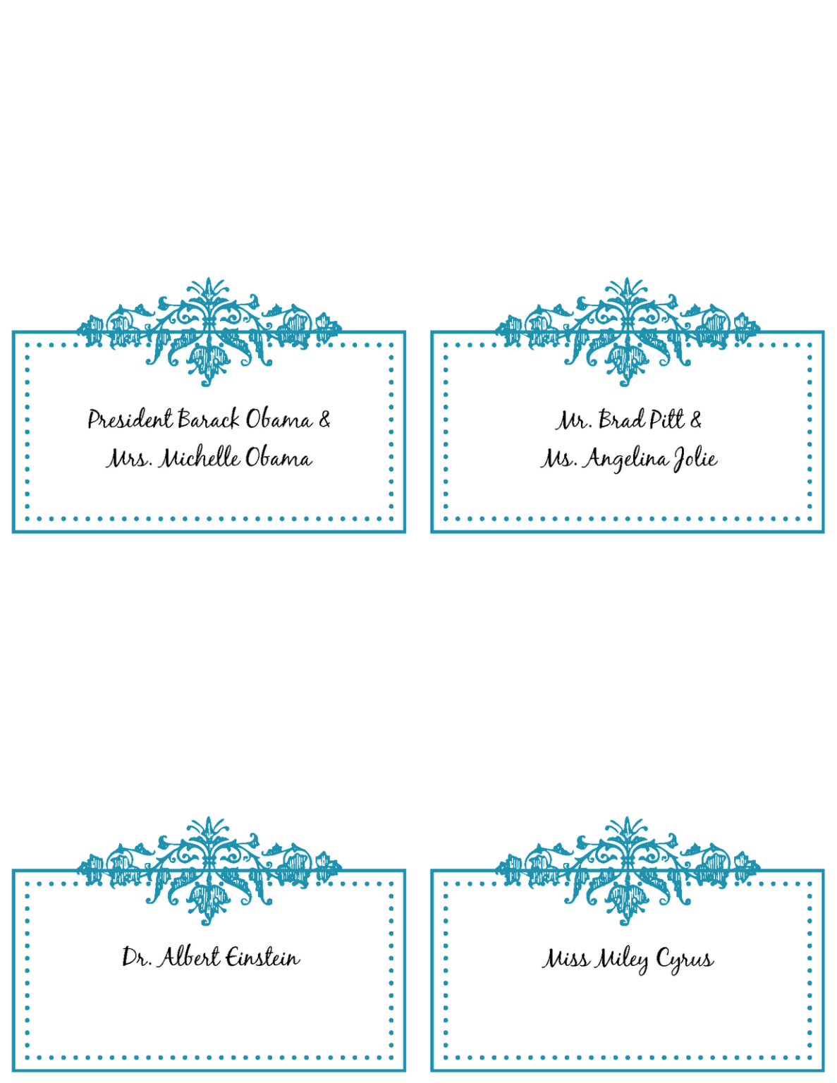 Printable Wedding Place Cards Printable World Holiday