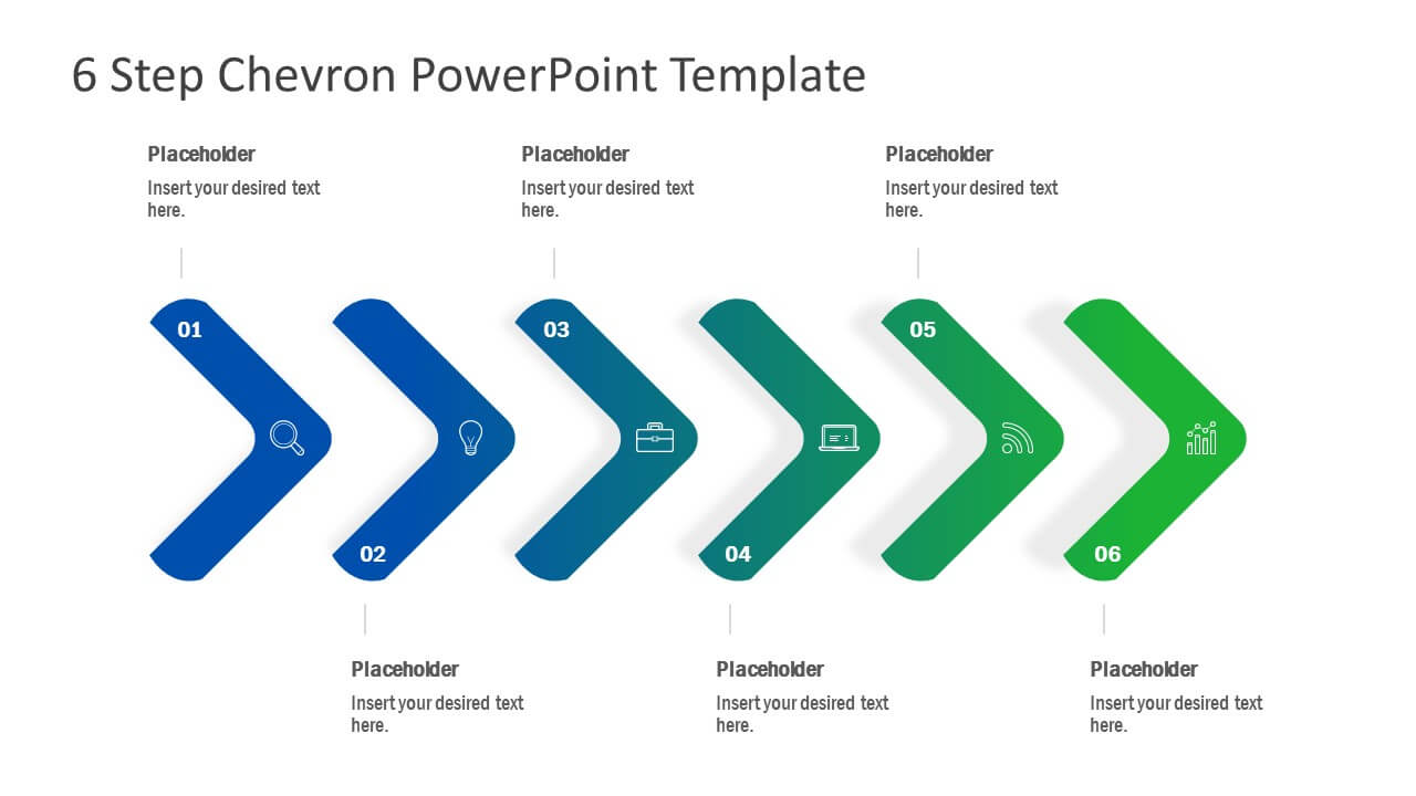 6 Step Chevron Powerpoint Template With Powerpoint Chevron Template