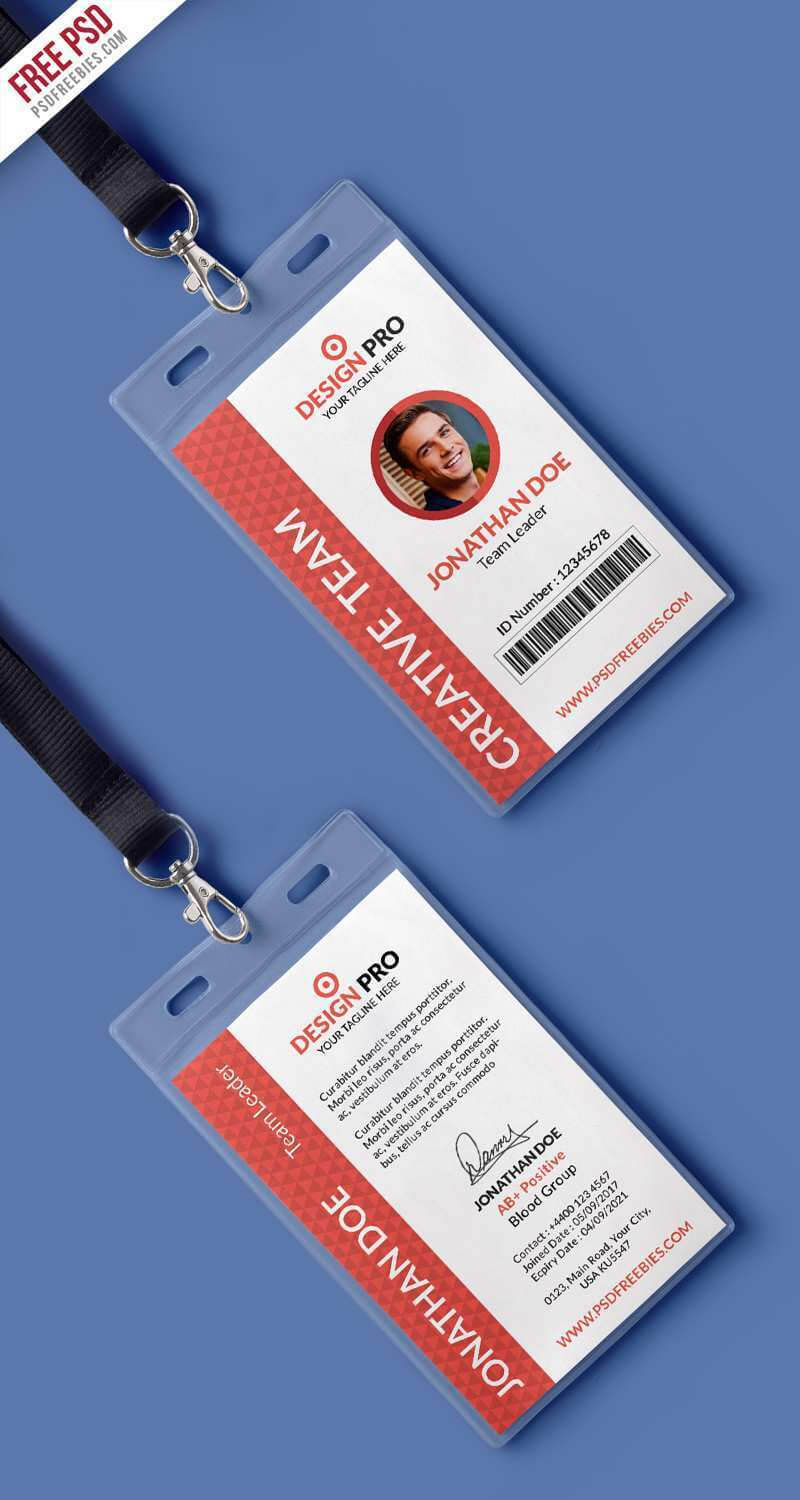 72 Online Id Card Vertical Template Psd Templatesid Card Regarding Id Card Design Template Psd Free Download