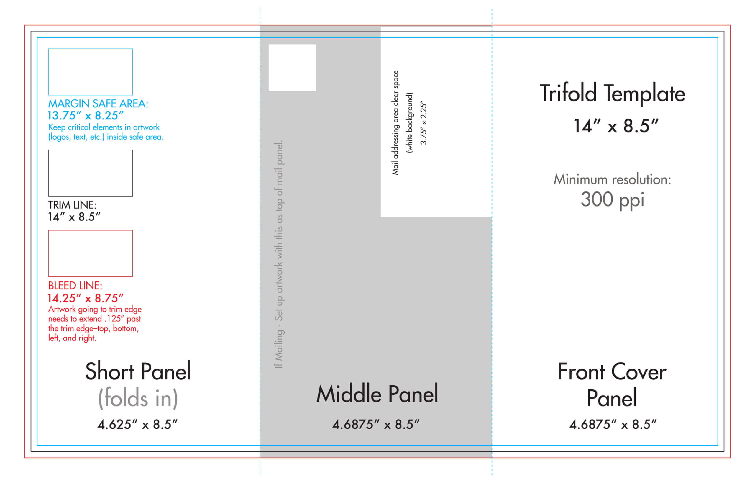 8.5" X 14" Tri Fold Brochure Template – U.s. Press In Three Panel Brochure Template