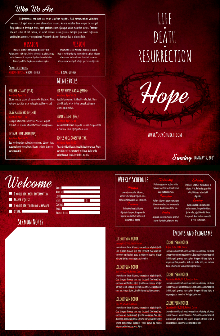 Free Church Brochure Templates For Microsoft Word