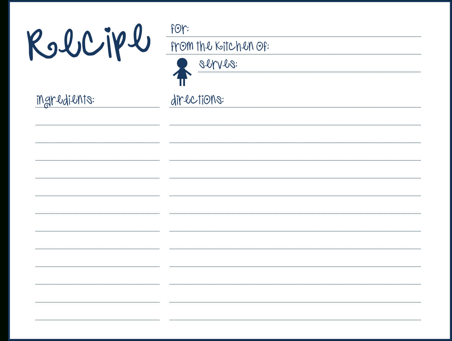 free downloadable recipe cards templates