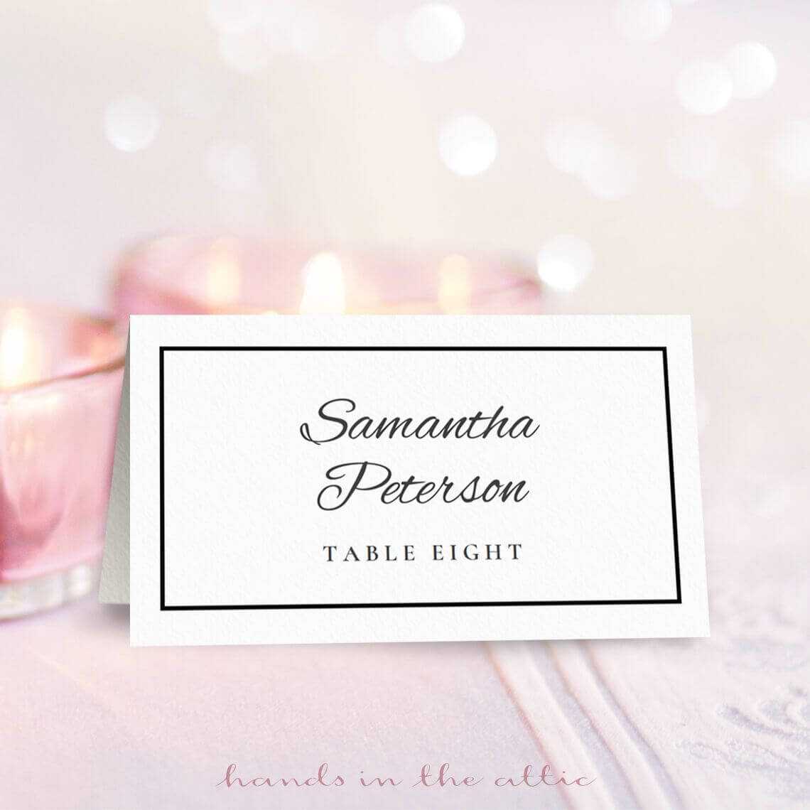 8 Free Wedding Place Card Templates For Place Card Template Free 6 Per 