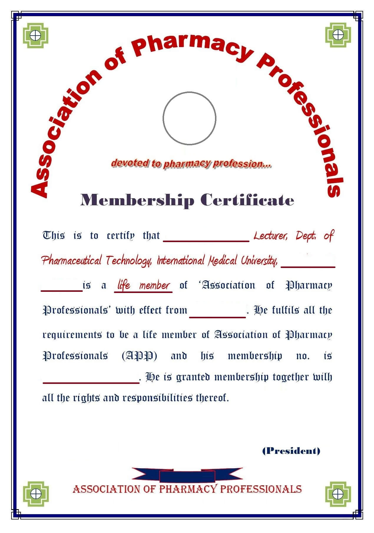 8+ Medical Membership Certificate Templates – Pdf | Free Pertaining To Life Membership Certificate Templates
