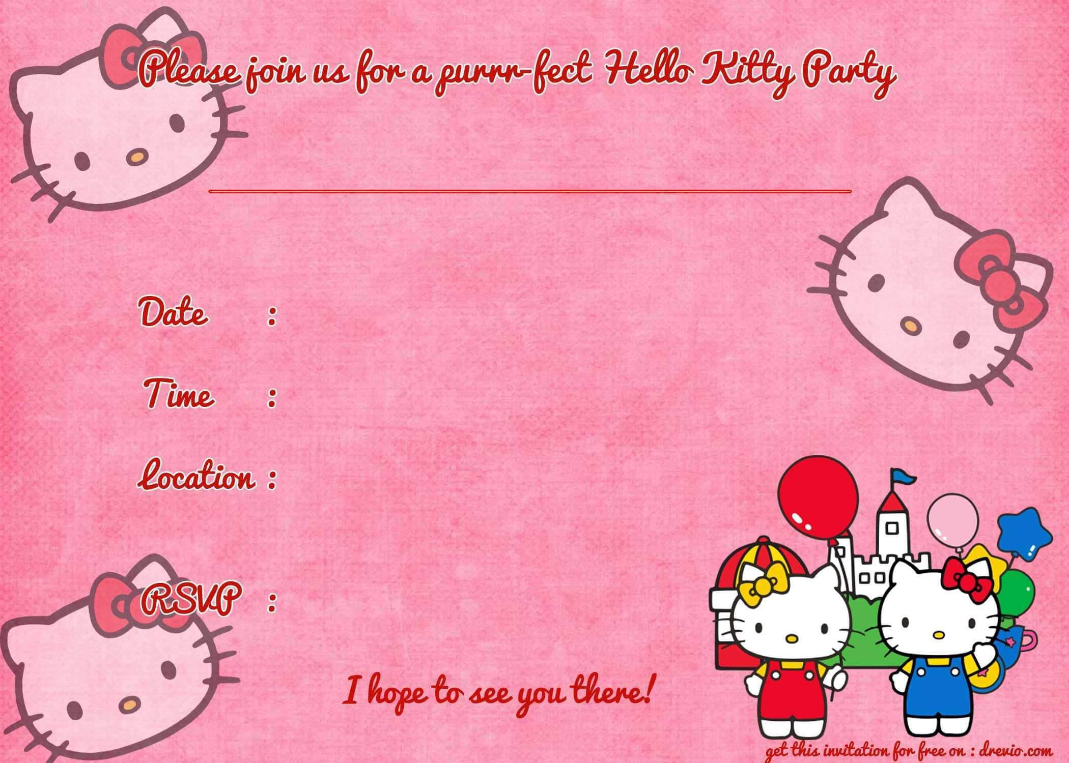 99 Creative Free Hello Kitty Thank You Card Template In Within Hello Kitty Birthday Card Template Free